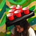 Grappige Bierpong Hoed - Beker Houder